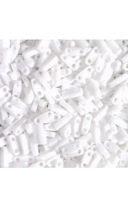 Miyuki quarter tila 5x1.2mm beads - White opaque QTL-402